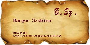Barger Szabina névjegykártya